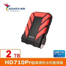  ADATA威剛 Durable HD710Pro 2TB(紅) USB3 2.5吋軍規防水防震行動硬碟